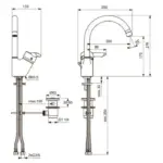 Ideal Standard single handle control ceramic disk, vessel mixer includes swivel spout, B7835