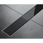 Pura Shower Drain 45Cm Black Glass ,DL-GB-450