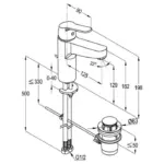Kludi Rak PEAK XL Basin Mixer Chrome ,RAK18060