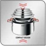 Tefal Optispace Stainless Steel Stewpot Set 18,22,26,30 ,4300008683